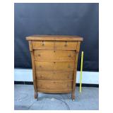 Antique Oak & Walnut 6 Drawer Chest