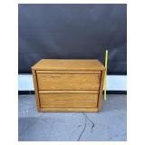 Oak Cabinet W/ 2 Large File Drawers