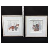 2 Christmas Pictures Squirrel & Fox