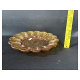 Amber Depression Glass Deviled Egg Plate