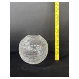 Crackle Glass Rose Bowl