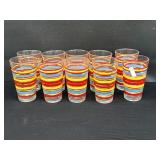 10 Vintge Striped Glasses