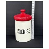 Vintage Red & White Cookie Jar