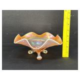 Fenton Holly Berry Marigold Carnival Glass Dish