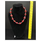 Necklace Display Red Polished Coral Necklace