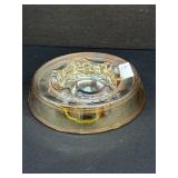 Vintage Art Deco Peach Iridescent Ashtray