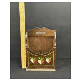 Vintage Woodcrest Strawberry Wood Napkin Holder