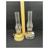2 Vintage Miniature Kerosene Lamps