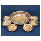 Vintage Hand Carved Wood Bowl Set