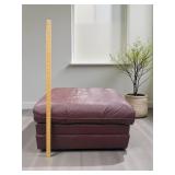 Maroon Leather Ottoman