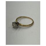 18K Platinum Diamond Solitare Ring Size 6