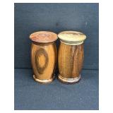 Vintage Hand Carved Wood Salt & Pepper Shakers