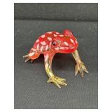 Vintage Pink Glass Frog