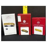 3 Hallmark Keepsake Train Ornaments