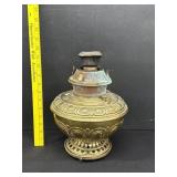 Large Antique Brass B&H Oil Lamp