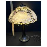 Vintage Glorious Gardens Stained Glass Lamp