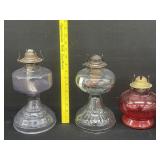 3 Antique Oil Lamps