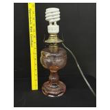 Pink Depression Lamp Converted To Electric