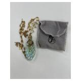 Femton Iridescent Blue Necklace in Pouch 17"