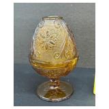 Vintage Indiana Glass Fairy Lamp Amber