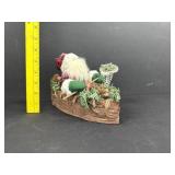 Santa in Boat Made Of Real Bark