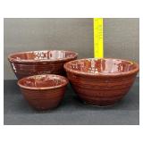 Vintage Marcrest Stoneware Nesting Bowls