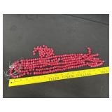 Lot Of Red Tumbled Glass Beads