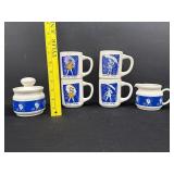 Vintage Morton Salt Coffee Cups Sugar Creamer