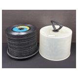 Lot of 45 Records in Carry Case 1960