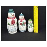 Set Of Vintage Snowman Nesting Dolls