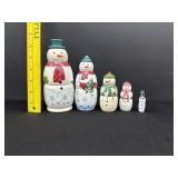 Set Of Vintage Snowman Nesting Dolls