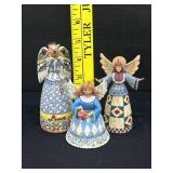 3 Miniature Jim Shore Angels