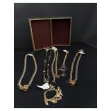 Vintage Heavy Brass Necklaces In Book Box