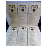 6 Lincoln Kennedy  Pennies on Cards