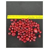 Lot Of Red Bamboo Coral Beads
