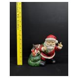 Musical Hand Painted Vintage Ceramic Santa