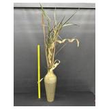 Tall Hammered Brass Vase