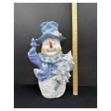 Large Decorative Snowman W/ Blue Bird