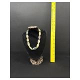 Necklace Display W/ Jasper Stone Necklace