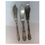 Antique Sterling Silver Butter Knives 4.1 Ozs