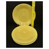 4 Vintage Fiesta Dinner Plates Yellow