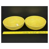 2 Vintage Yellow Fiesta 7 1/2" Cereal Bowls