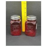 Large Vintage Red Stove Top Salt & Pepper Shakers