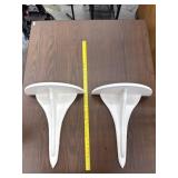 2  Wood Sconce Wall Shelves