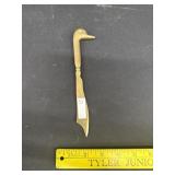 Vintage Brass Duck Head Letter Opener