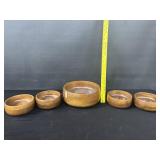 Vintage Hellerware Wood Salad Bowl Set