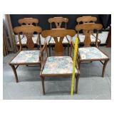 6 William & Mary Style Dining Chars Solid Wood