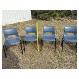 4 Venrez Horizon Navy Blue Stacking Chairs