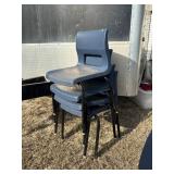 4 Venrez Horizon Navy Blue Stacking Chairs