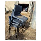 4 Venrez Horizon Navy Blue Stacking Chairs